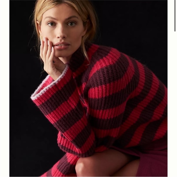 Anthropologie Maeve Striped Bell Sleeve Sweater - Picture 3 of 6